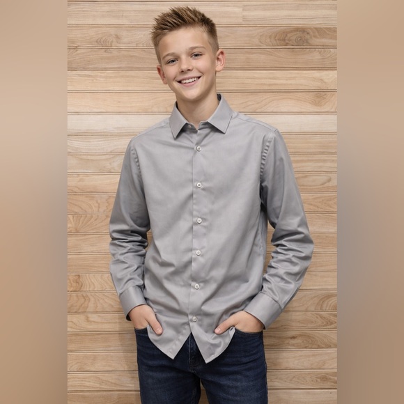 Calvin Klein Other - Boy’s Calvin Klein Gray Dress Shirt | Youth Size 14